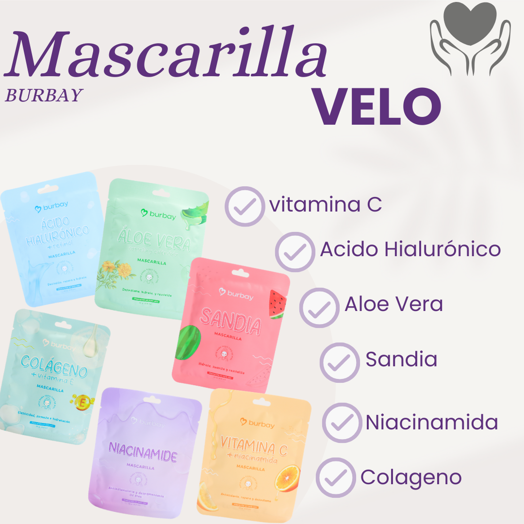 Vista 8 de MASCARILLA EN VELO BURBAY - CONTENIDO: ALOE VERA